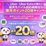 Uber・Uber Eatsも対象！楽天モバイル契約者は楽天ポイント20倍になるって本当？徹底解説