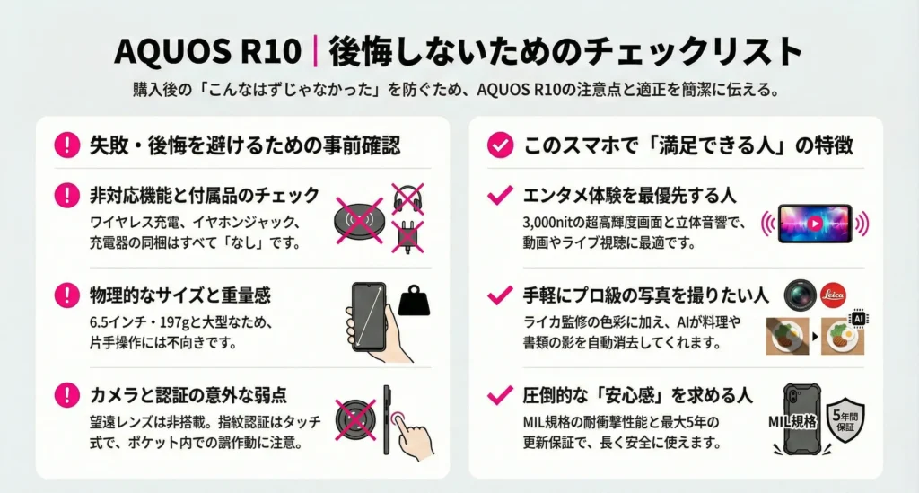 AQUOS R10 Pre-Purchase Checklist