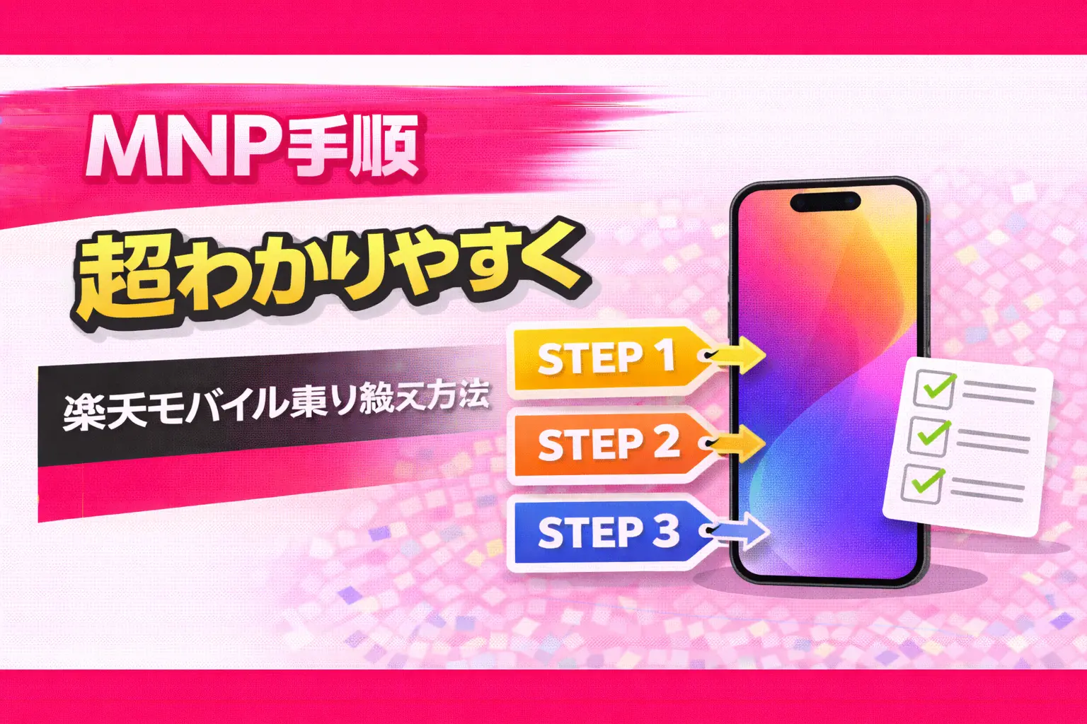 Rakuten Mobile MNP application procedure