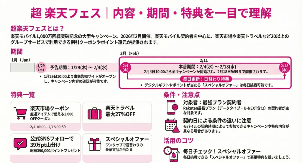 Summary of Super Rakuten Festival content and benefits