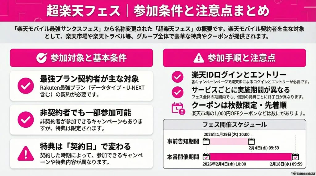 Super Rakuten Festival Participation Requirements and Precautions